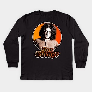 Retro Joe Cocker Tribute Kids Long Sleeve T-Shirt